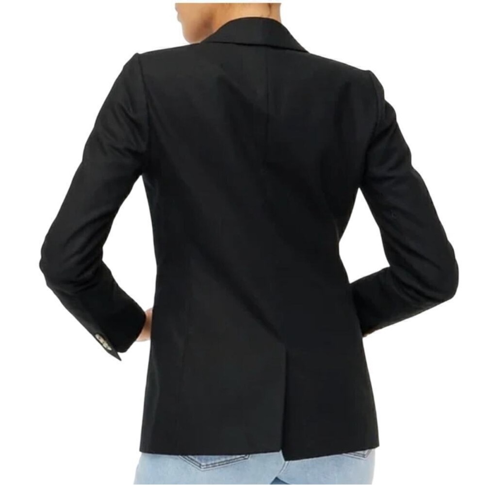 J. Crew linen-blend one-button blazer in black AL755 size 4 - Picture 3 of 6